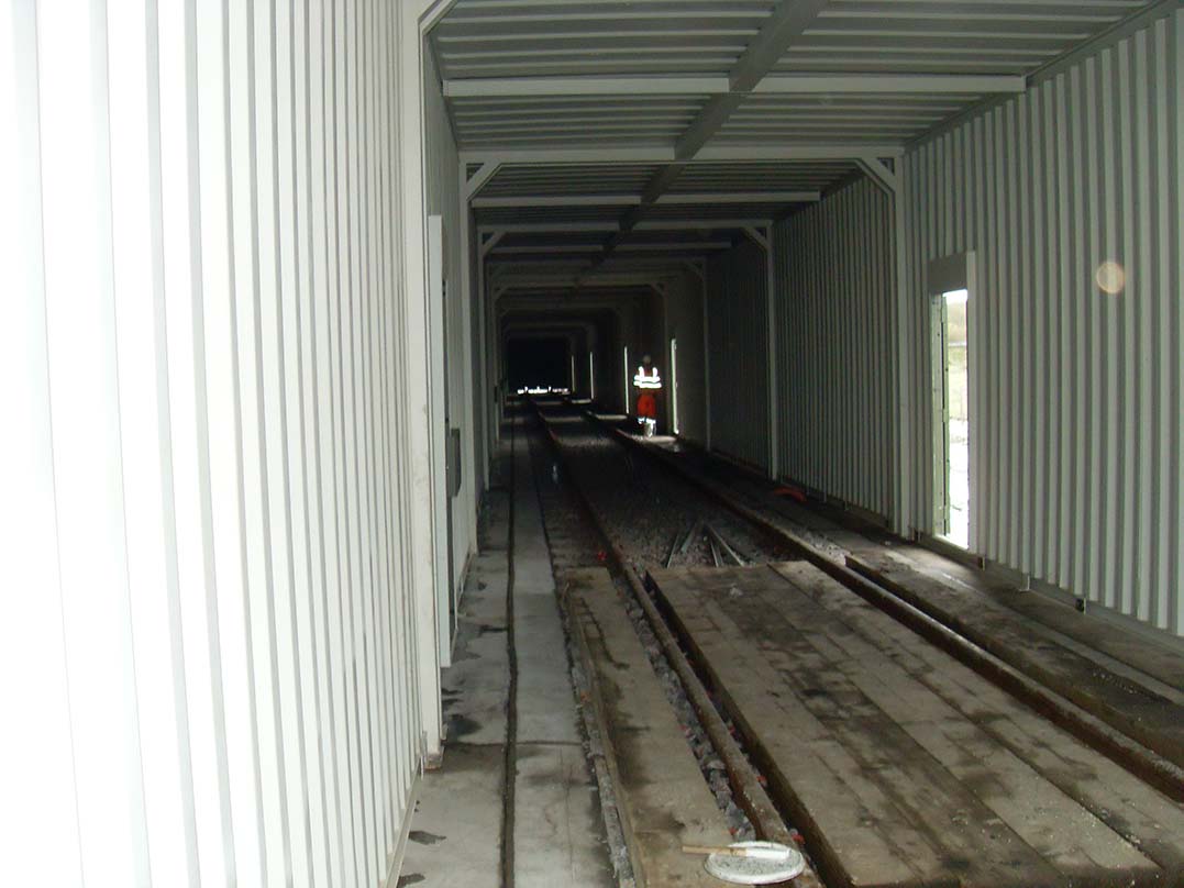 modular rail shed interal infrastructure